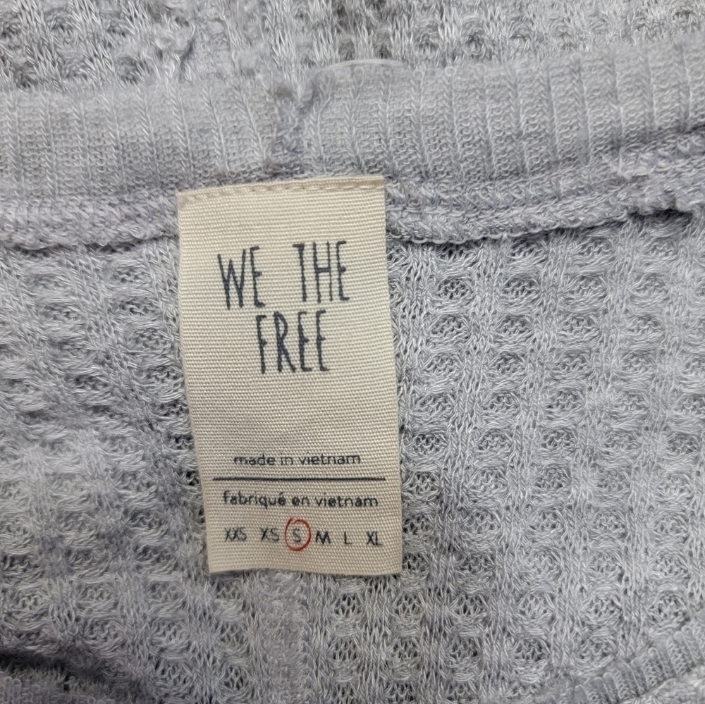 WE The Free Free People Catalina Oversized Thremal Shirt Grey Size Small - Picture 9 of 9